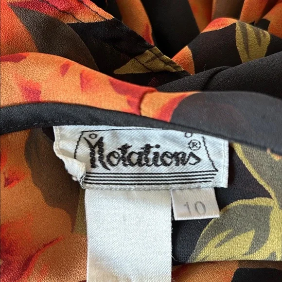 Notations Black and Orange Floral Blouse - Picture 4 of 4